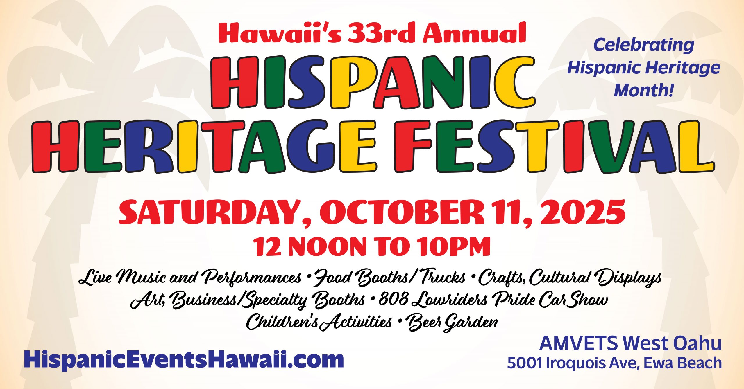 Banner for Hispanic Heritage Festival in Hawaii